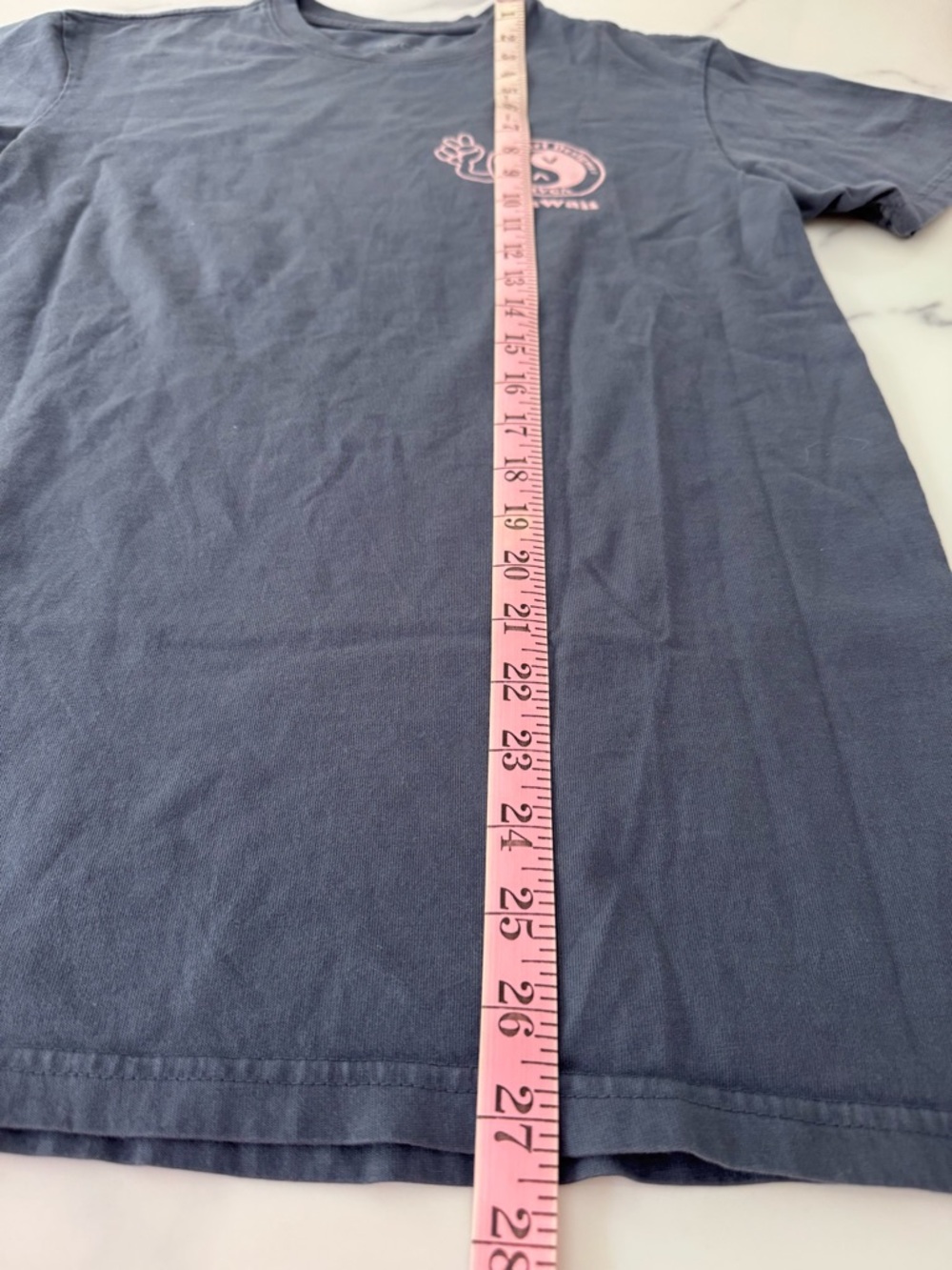 RVCA Navy Tee with Pink Hawaii Emblem - Picture 6 of 10